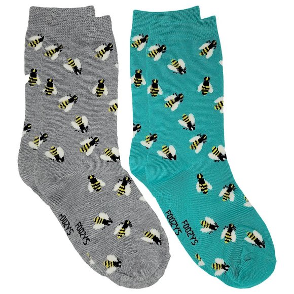 Foozys Accessories - Buzzy Bees Honey Insect Queen Honeybee Animal 2 Pairs Foozys Women's Socks